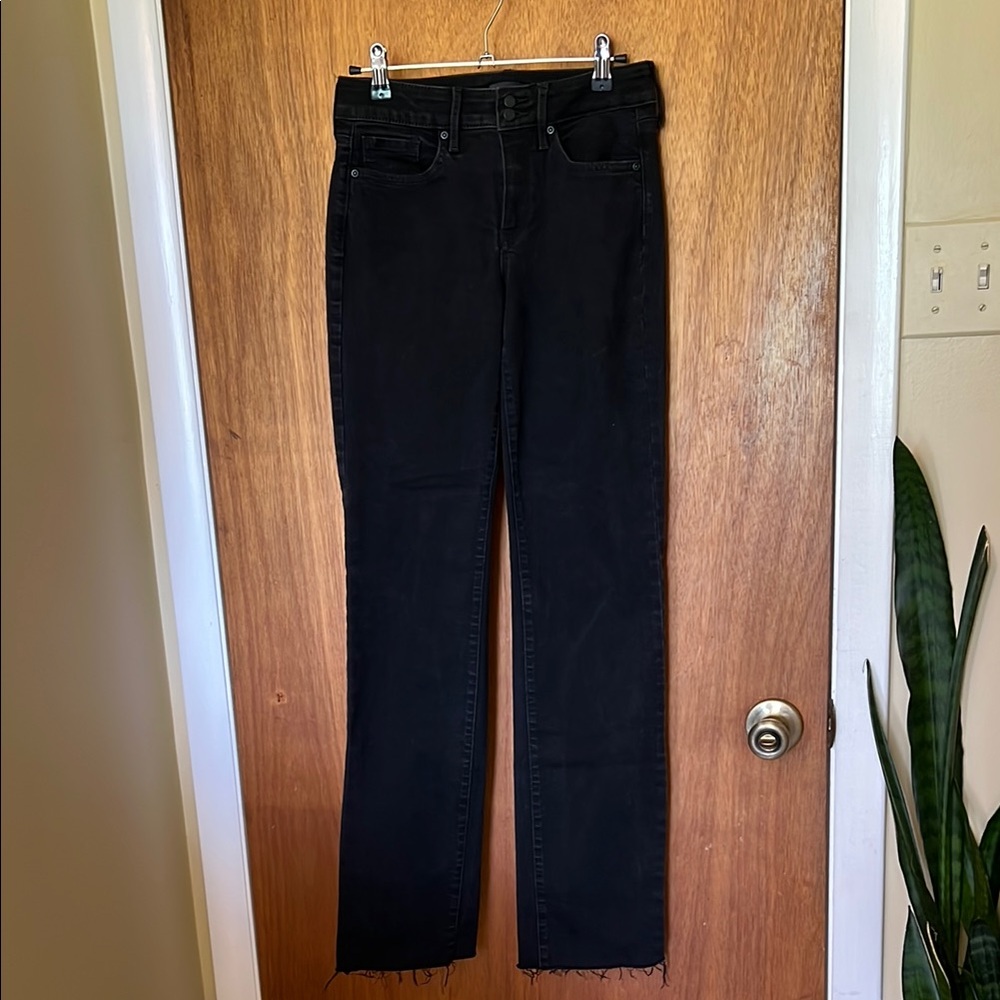 NYDJ Black Straight Leg Jeans 0